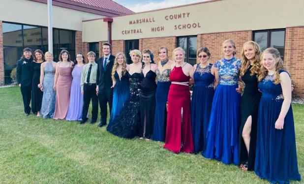 Marshall County Central Schools held their prom May 8th, 2021. Pictured above is the Class of 2021 Seniors before the grand march!