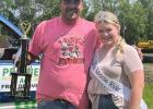 Taking the Checkered flag at the Middle River Baja Races - with Miss Middle River Bella Burkel awarding trophies...