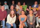 Cast and crew of “Saturday Matinee” completed three performances over the Goose Festival weekend. Front row: Evie Nelson, O’Brien Stromsodt, Jayden Peterson. Row 2: Tommy LeClaire, Tabby LeClaire, Braydon Stewart, Technician Walter Taus, Dawson Mimnaugh, Tarson Erickson. Back row: Directors Pat Hanson and KayDell Super, Mark Stromsodt, Laurie Stromsodt, Tara Erickson, Tina Taus, and Dan Taus.